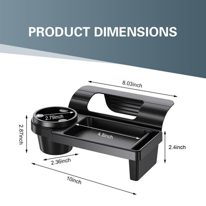 Universal Car Window Organizer with Cup Holder and Phone Tray - Multi-Functional Door Side Storage Box for V1107-CS-QCMKBT