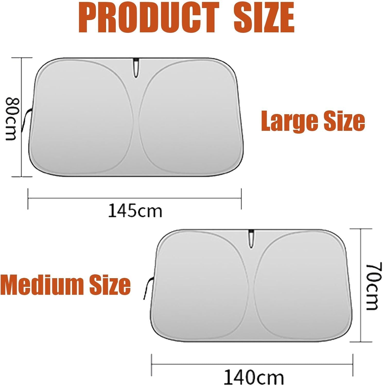 Universal Front Windshield Sun Shade for Sedans & Compact SUVs, Heat Insulation UV Protection Foldable Visor V1107-CS-QCQDZYX