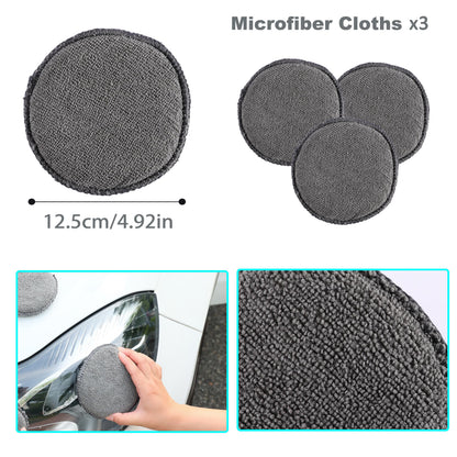 Multi-Use Car Cleaning Kit - 9-Piece Auto Detailing Set with Wash Mitt, Wheel Brush, Microfiber Cloths, V1107-CS-QCQJGJ
