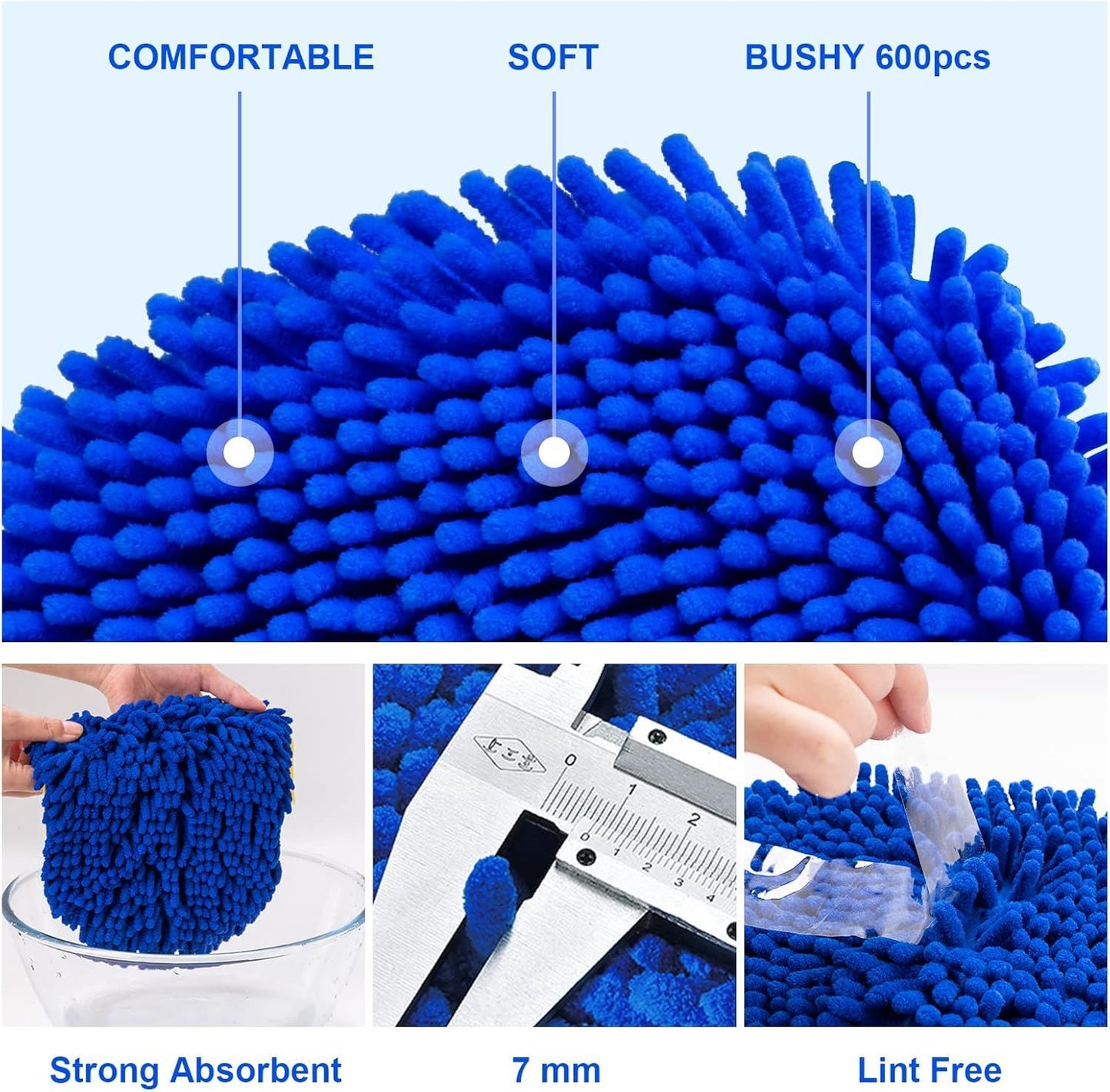 Telescopic Car Cleaning Mop with 4-Section Aluminum Pole, Rotating Microfiber Head, Anti-Slip Grip, V1107-CS-QCXCTBLA