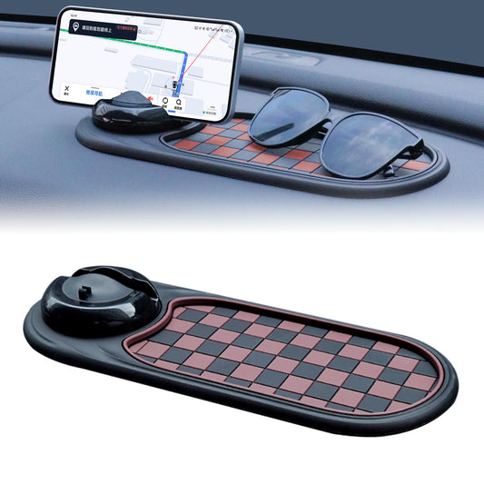 2-in-1 Car Dashboard Anti-Slip Mat with 360 degrees Rotating Phone Holder - Holds Phone, Sunglasses & Keys, V1107-CS-QCYBPFHDZH