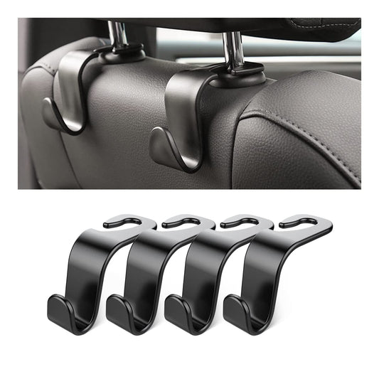 4-Pack Car Headrest Hooks - Heavy-Duty Seat Back Organizers for Handbags, Groceries, Coats & More, Universal V1107-CS-QCZYGG