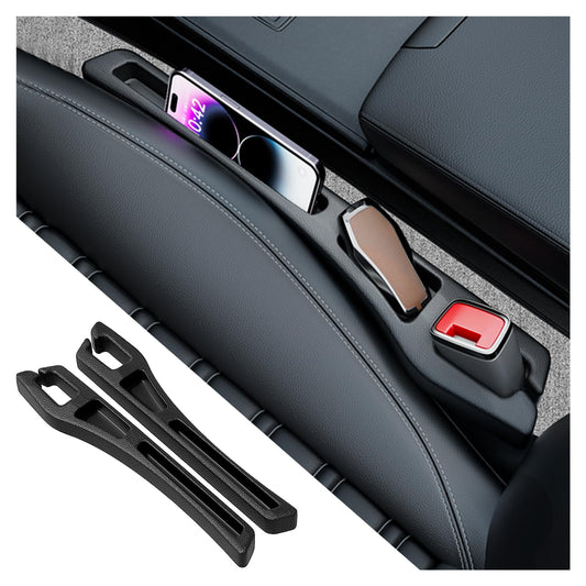 2-Pack Car Seat Gap Plugs - Dual-Function Gap Filler & Storage Organizer for Phones, Keys & Cards, Flexible V1107-CS-QCZYJFSN
