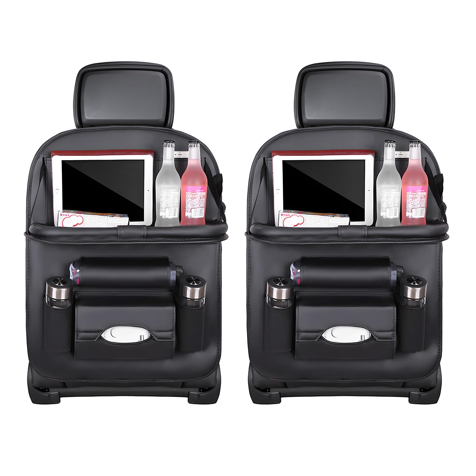 Car Back Seat Organizer with Foldable Table Tray - Universal Rear Seat Storage Bag, Multi-Pocket Holder for V1107-CS-QCZYKBSNDH