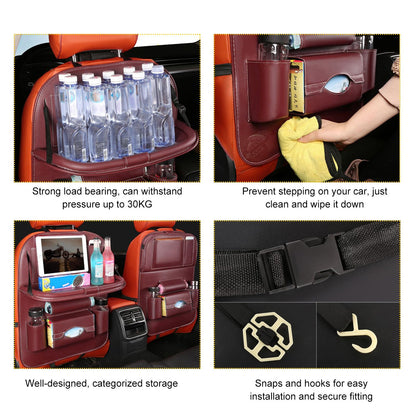 Car Back Seat Organizer with Foldable Table Tray - Universal Rear Seat Storage Bag, Multi-Pocket Holder for V1107-CS-QCZYKBSNDHO