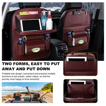 Car Back Seat Organizer with Foldable Table Tray - Universal Rear Seat Storage Bag, Multi-Pocket Holder for V1107-CS-QCZYKBSNDHO