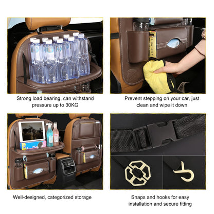 Car Back Seat Organizer with Foldable Table Tray - Universal Rear Seat Storage Bag, Multi-Pocket Holder for V1107-CS-QCZYKBSNDK