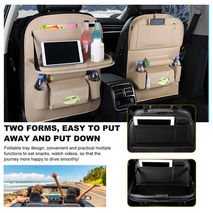 Car Back Seat Organizer with Foldable Table Tray - Universal Rear Seat Storage Bag, Multi-Pocket Holder for V1107-CS-QCZYKBSNDM