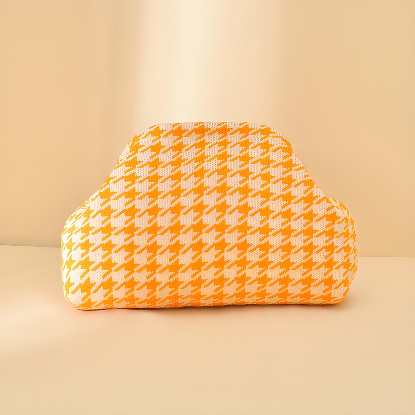 Houndstooth Knit Cloud Bag: Commute & Daily Handbag, Portable Storage Clutch (Mango Yellow) | Other Colors V1107-CS-QGNSNB