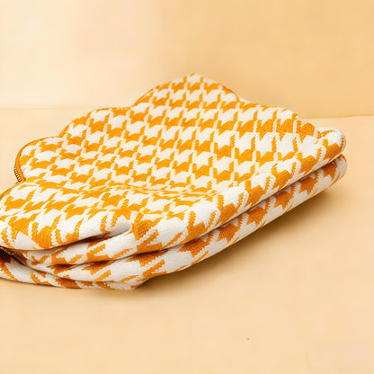 Houndstooth Knit Cloud Bag: Commute & Daily Handbag, Portable Storage Clutch (Mango Yellow) | Other Colors V1107-CS-QGNSNB