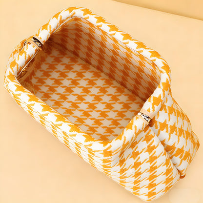 Houndstooth Knit Cloud Bag: Commute & Daily Handbag, Portable Storage Clutch (Mango Yellow) | Other Colors V1107-CS-QGNSNB