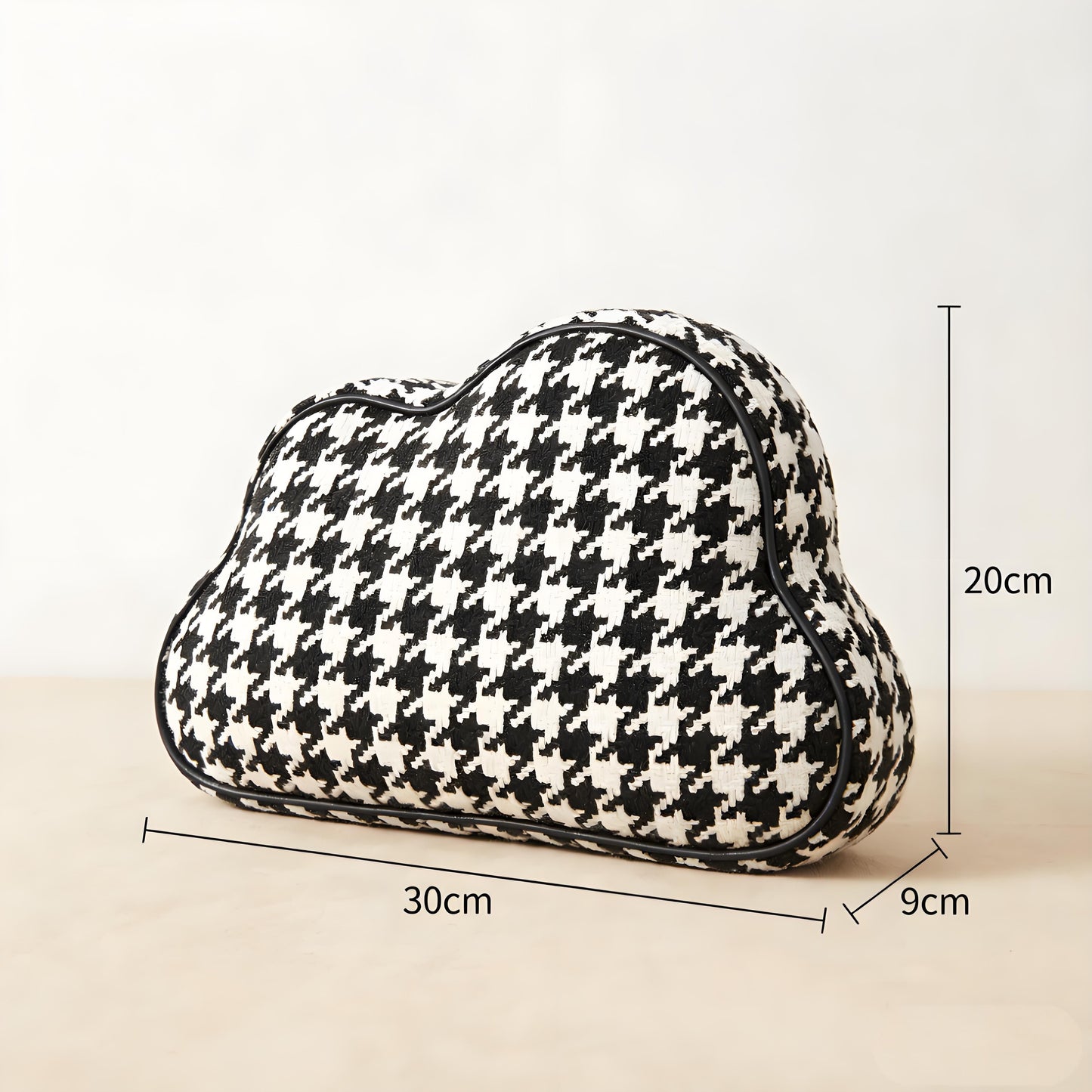Houndstooth Knit Cloud Bag: Commute & Daily Handbag, Portable Storage Clutch (Black) | Other Colors Available V1107-CS-QGNSNB1