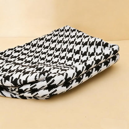 Houndstooth Knit Cloud Bag: Commute & Daily Handbag, Portable Storage Clutch (Black) | Other Colors Available V1107-CS-QGNSNB1
