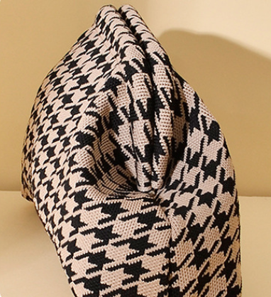 Houndstooth Knit Cloud Bag: Commute & Daily Handbag, Portable Storage Clutch (Khaki) | Other Colors Available V1107-CS-QGNSNB2