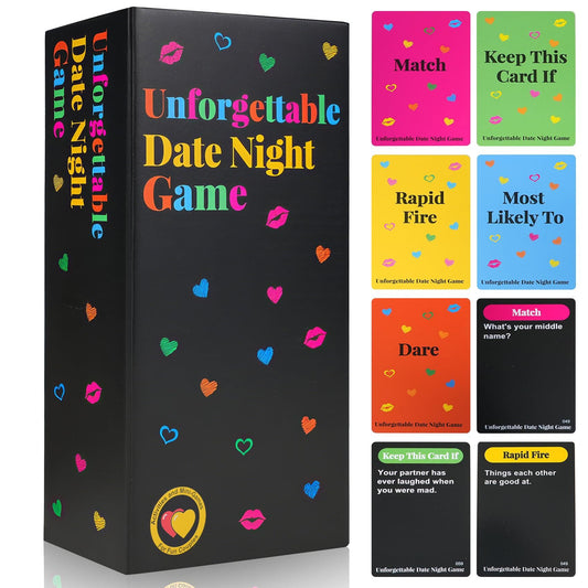 Unforgettable Date Night Game - 300-Card Couple Card Game with Spinner for Romance, Laughter & Connection | V1107-CS-QLZPYX