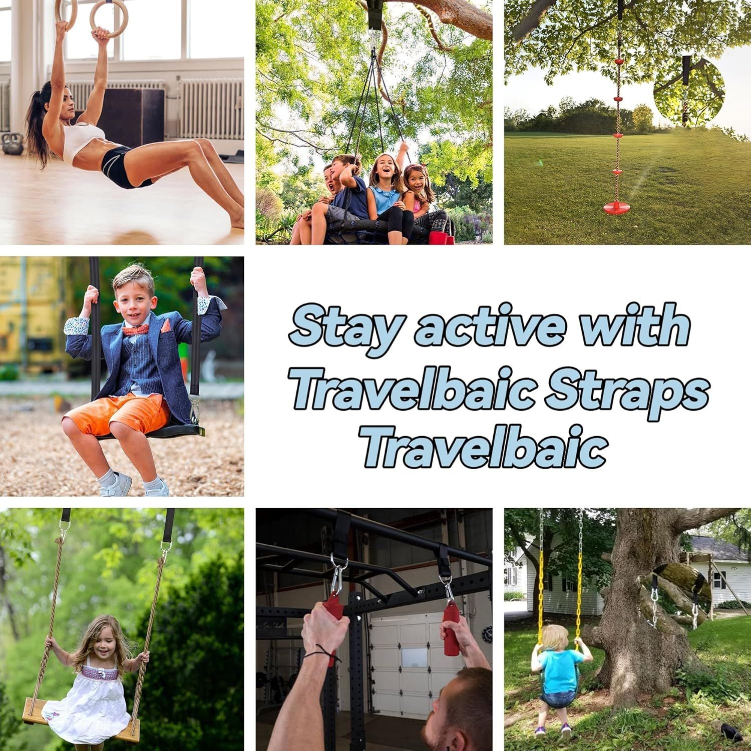 5ft Heavy-Duty Tree Swing Straps Kit - 2000lb Capacity, Includes Carabiners & Felt Protectors for Kids' V1107-CS-QQBD5