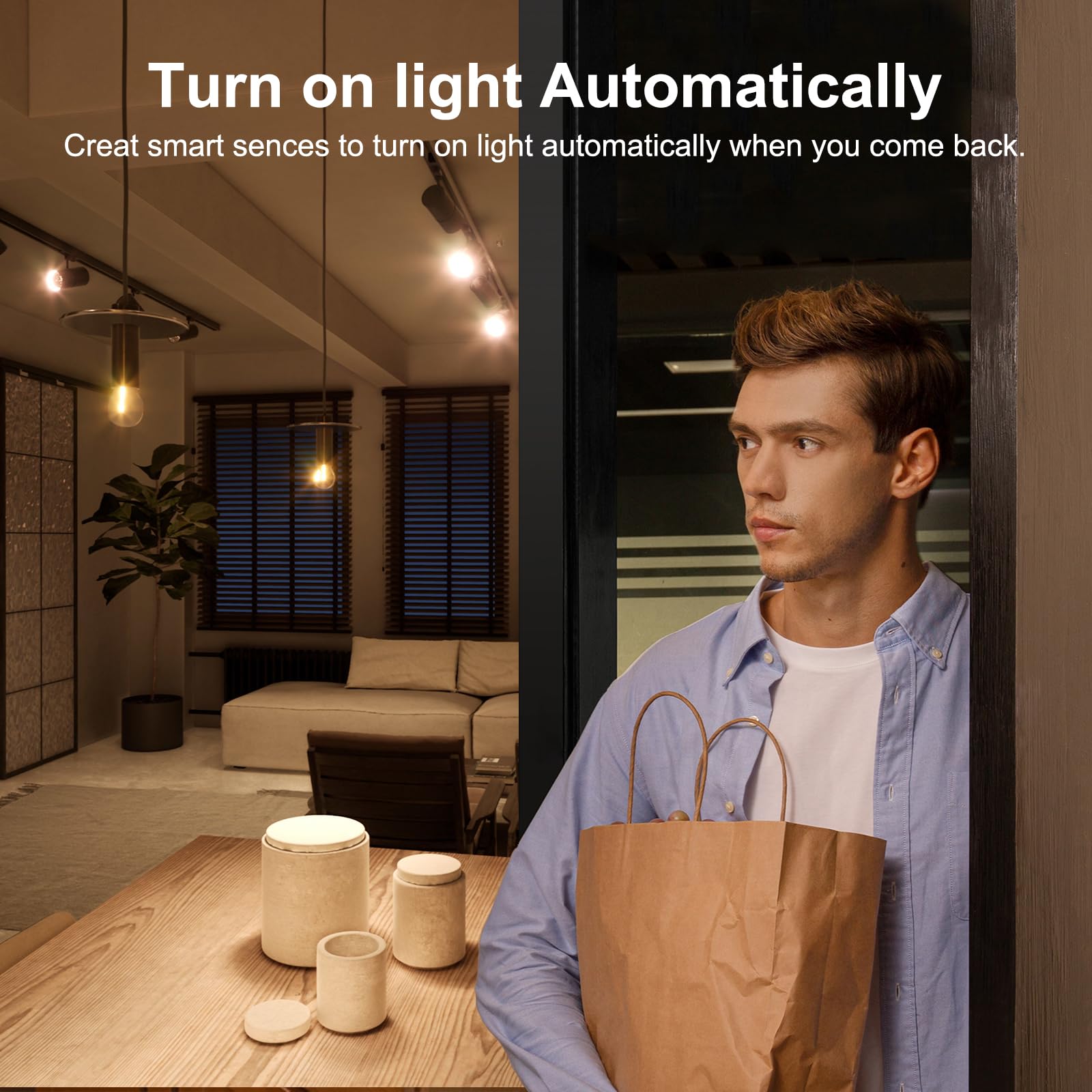 Smart WiFi Motion Sensor with App Alerts - 128 degrees Detection, 6m Range, No Hub Required, Voice Control & V1107-CS-RTYDTCQ