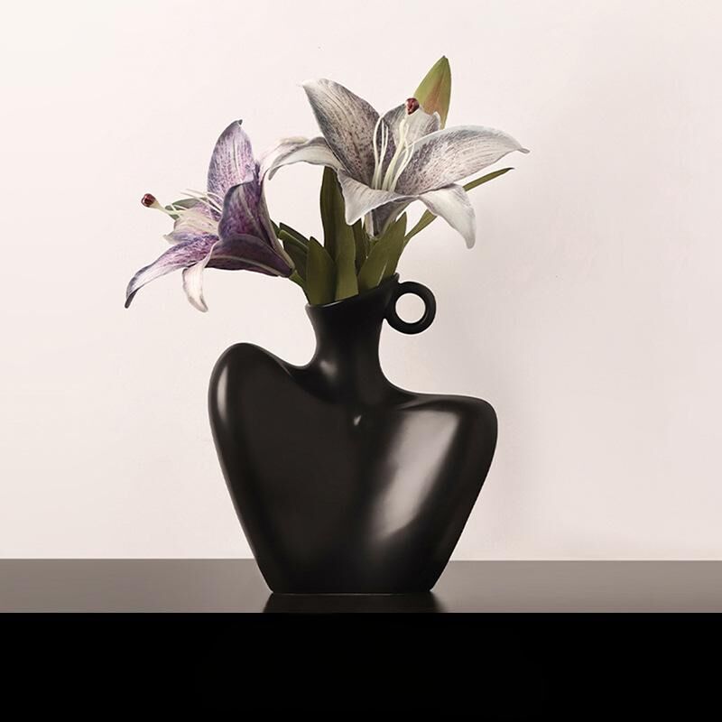 Wabi-Sabi Human Form Vase Set (Black & White) - Artistic Home Decor for Flowers | Other Luxury Styles V1107-CS-RTYSHP