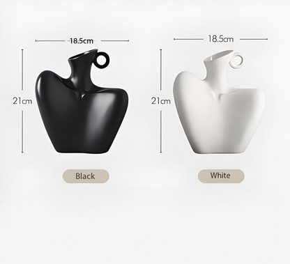 Wabi-Sabi Human Form Vase Set (Black & White) - Artistic Home Decor for Flowers | Other Luxury Styles V1107-CS-RTYSHP