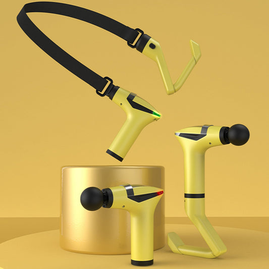 Yellow 3-in-1 Massage Gun with Extendable Handle & Back Strap - 12-Speed Deep Tissue Muscle Massager, 4 V1107-CS-SBJMQ