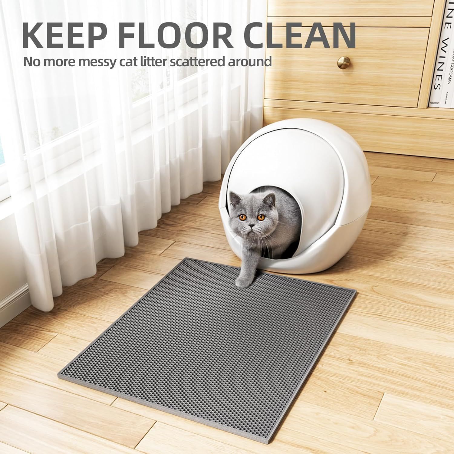 Double-Layer EVA Cat Litter Mat for Litter Box, Honeycomb Design Traps Scattered Sand, Waterproof & Non-Slip V1107-CS-SCEVAMSD