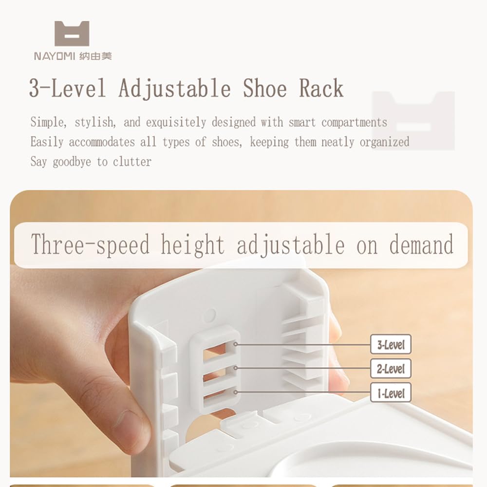 Adjustable Shoe Rack Organizer, 10-Pack Stackable Shoe Shelf for Closet Storage - Space-Saving Double Layer V1107-CS-SCXTJ