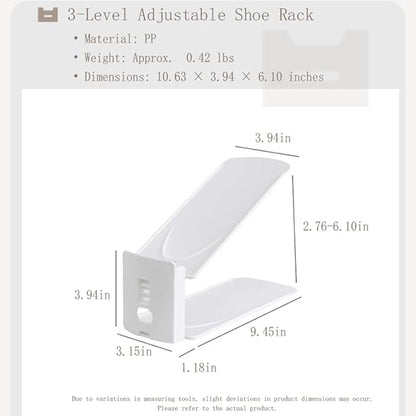 Adjustable Shoe Rack Organizer, 10-Pack Stackable Shoe Shelf for Closet Storage - Space-Saving Double Layer V1107-CS-SCXTJ