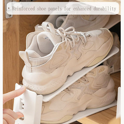 Adjustable Shoe Rack Organizer, 10-Pack Stackable Shoe Shelf for Closet Storage - Space-Saving Double Layer V1107-CS-SCXTJ