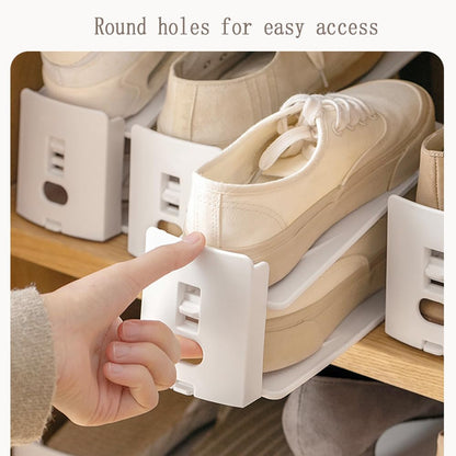 Adjustable Shoe Rack Organizer, 10-Pack Stackable Shoe Shelf for Closet Storage - Space-Saving Double Layer V1107-CS-SCXTJ