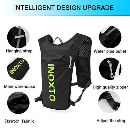 Ultra-Light Hydration Running Vest Backpack - 1.5L Water Capacity, Breathable Mesh Design for Cycling, Hiking V1107-CS-SGPBSJBHS