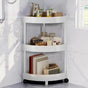 White Corner Storage Shelf - 3-Tier Rolling Organizer for Bathroom, Kitchen & Bedroom | Space-Saving Aluminum V1107-CS-SJZWJ