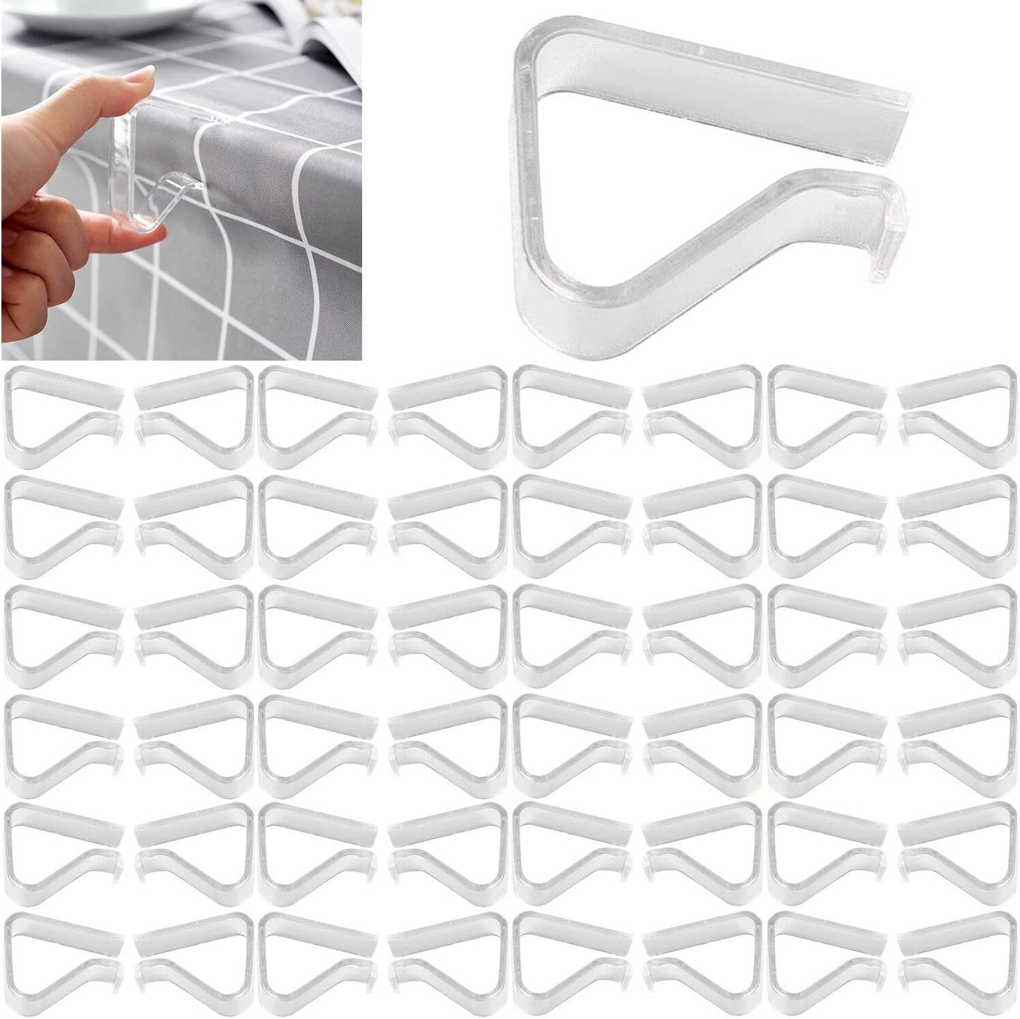 Transparent Large Tablecloth Clips for Thick Tables - Windproof Plastic Holders for Outdoor Parties, Weddings V1107-CS-SLZBJD