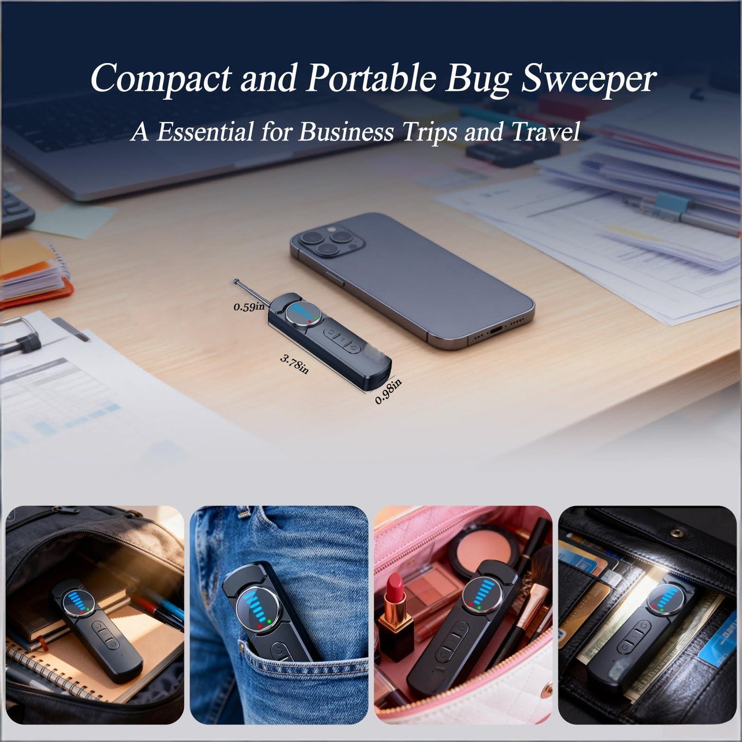 Multi-Function Hidden Camera Detector with GPS Tracker Finder - Portable Anti-Spy Device for Hotel, Car, V1107-CS-SXTTCQ