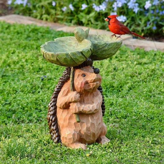 Resin Bird Bath Statue for Garden, Outdoor Decorative Bird Feeder & Water Fountain, Whimsical Yard Sculpture V1107-CS-SZWNQCW