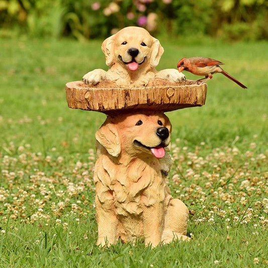 Resin Bird Bath Statue for Garden, Outdoor Decorative Bird Feeder & Water Fountain, Whimsical Yard Sculpture V1107-CS-SZWNQHX