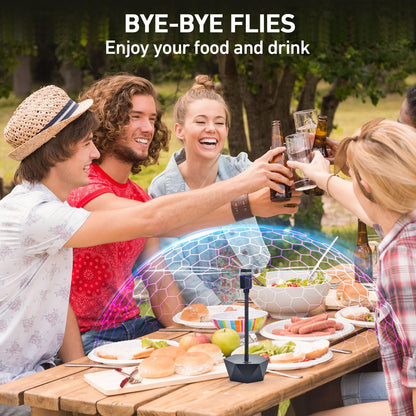 Portable Anti-Fly Fan for Table - Foldable Insect Repeller with Soft Blades, Silent Operation for Indoor V1107-CS-TSQWQ