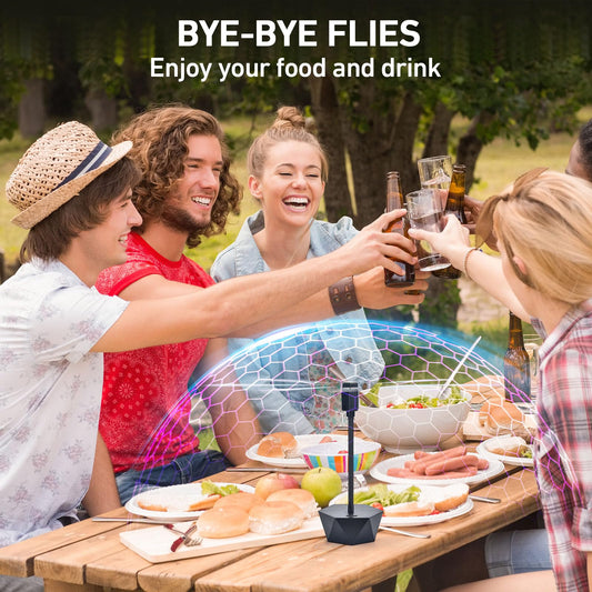 Portable Anti-Fly Fan for Table - Foldable Insect Repeller with Soft Blades, Silent Operation for Indoor V1107-CS-TSQWQ