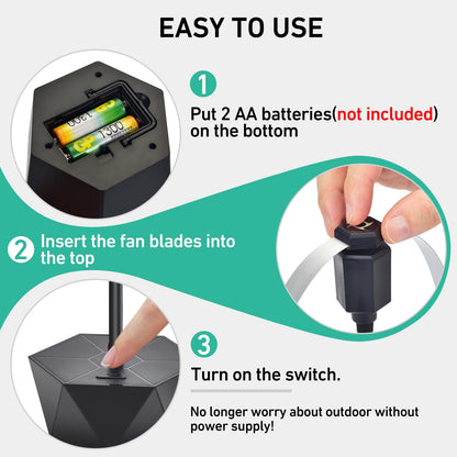 Portable Anti-Fly Fan for Table - Foldable Insect Repeller with Soft Blades, Silent Operation for Indoor V1107-CS-TSQWQ
