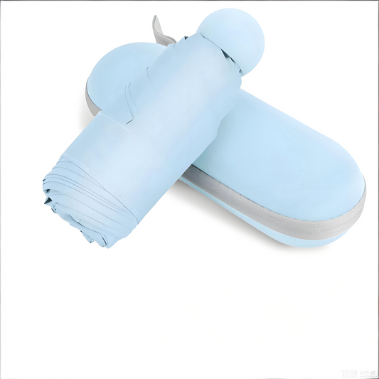 Mini Travel Umbrella - Compact Sun & Rain Protection for Women, Kids | UV-Blocking Pocket Umbrella with Case V1107-CS-UVJNS-LIGHTBLUE
