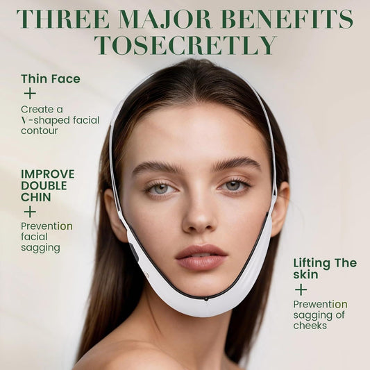 V-Face Contouring Band with Adjustable Strap, LCD Display, 8 Skin Comfort Modes, 15 Intensity Levels, Soft V1107-CS-VLMRY