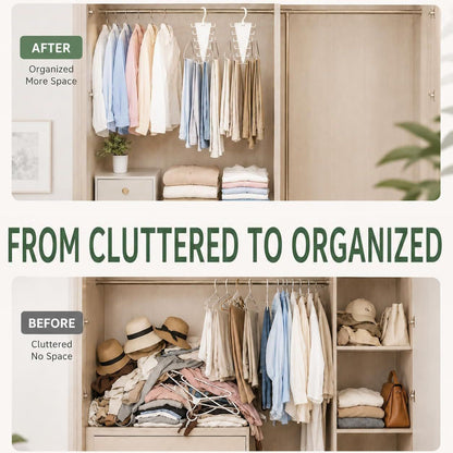 2-Pack V-Shaped 360 degrees Rotating Closet Organizer with 12 Hooks for Hats, Bags & Scarves, Space-Saving V1107-CS-VXSBSNGJ2