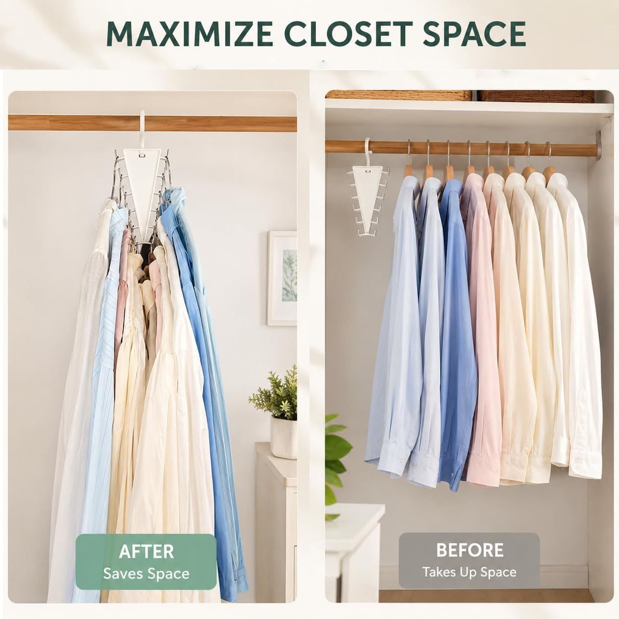 4-Pack V-Shaped 360 degrees Rotating Closet Organizer with 12 Hooks for Hats, Bags & Scarves, Space-Saving V1107-CS-VXSBSNGJ4