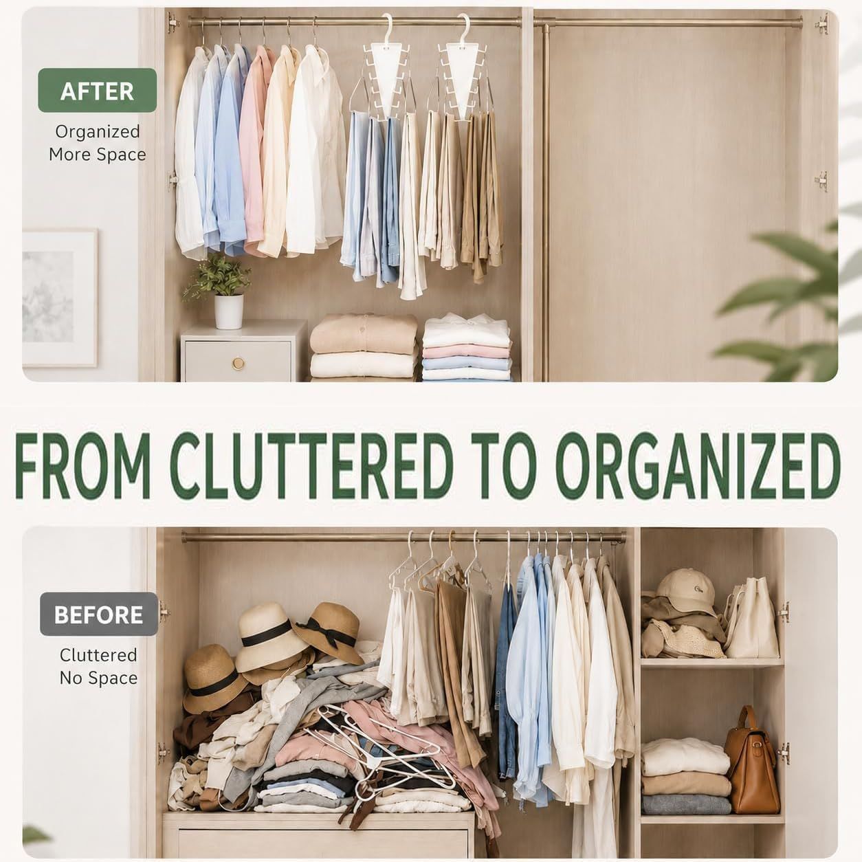 4-Pack V-Shaped 360 degrees Rotating Closet Organizer with 12 Hooks for Hats, Bags & Scarves, Space-Saving V1107-CS-VXSBSNGJ4