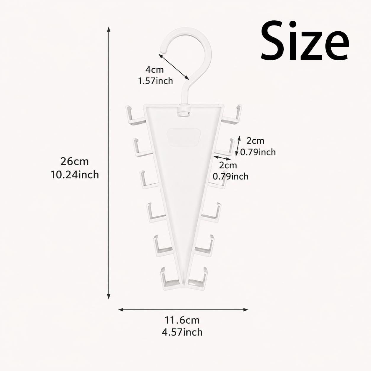 4-Pack V-Shaped 360 degrees Rotating Closet Organizer with 12 Hooks for Hats, Bags & Scarves, Space-Saving V1107-CS-VXSBSNGJ4