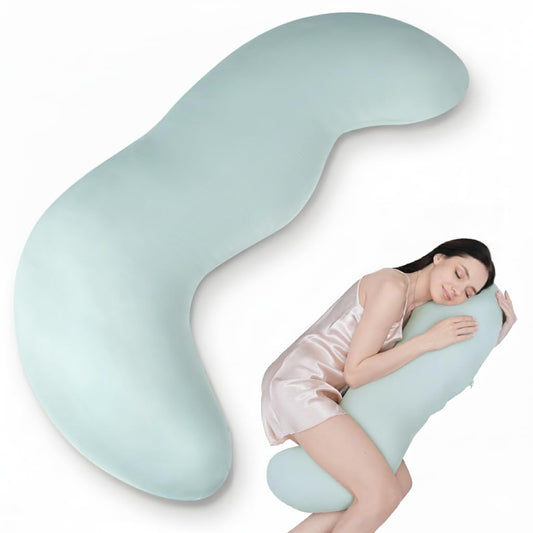 Pea Pod Shape Body Pillow for Adults - Full-Body Support Side Sleeper Pillow, Pregnancy & Back Pain Relief, V1107-CS-WDJRTBZ
