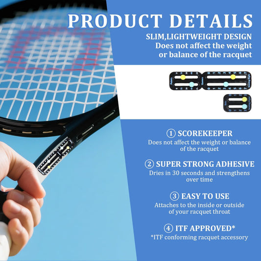 Tennis Racket Scorekeeper 2-Pack in Black - Dual Portable Score Trackers for Points, Games & Sets | Other V1107-CS-WQJFQ1