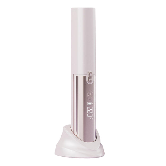 Wireless Mini Hair Straightener with Digital Display - Portable Ceramic Flat Iron for Travel, Quick Heat-up & V1107-CS-WXCDZFQ