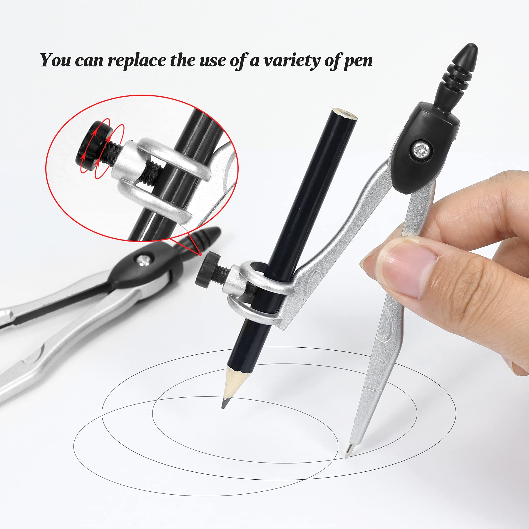 Complete 10-Piece Geometry Kit Set - Precision Drafting Tools with Metal Compasses, Rulers, Protractor & V1107-CS-XSSXJHTZ