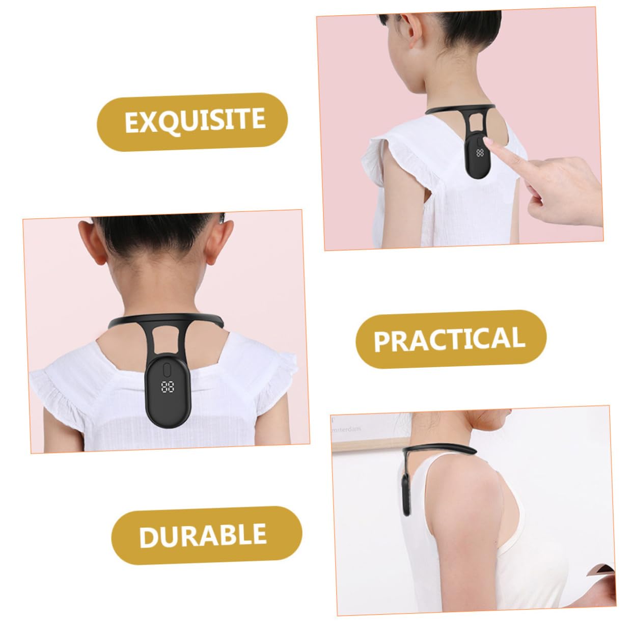 Smart Posture Corrector with Vibration Reminder - Neck-Worn Back Posture Trainer for Kids & Teens, V1107-CS-XSTBJZQ