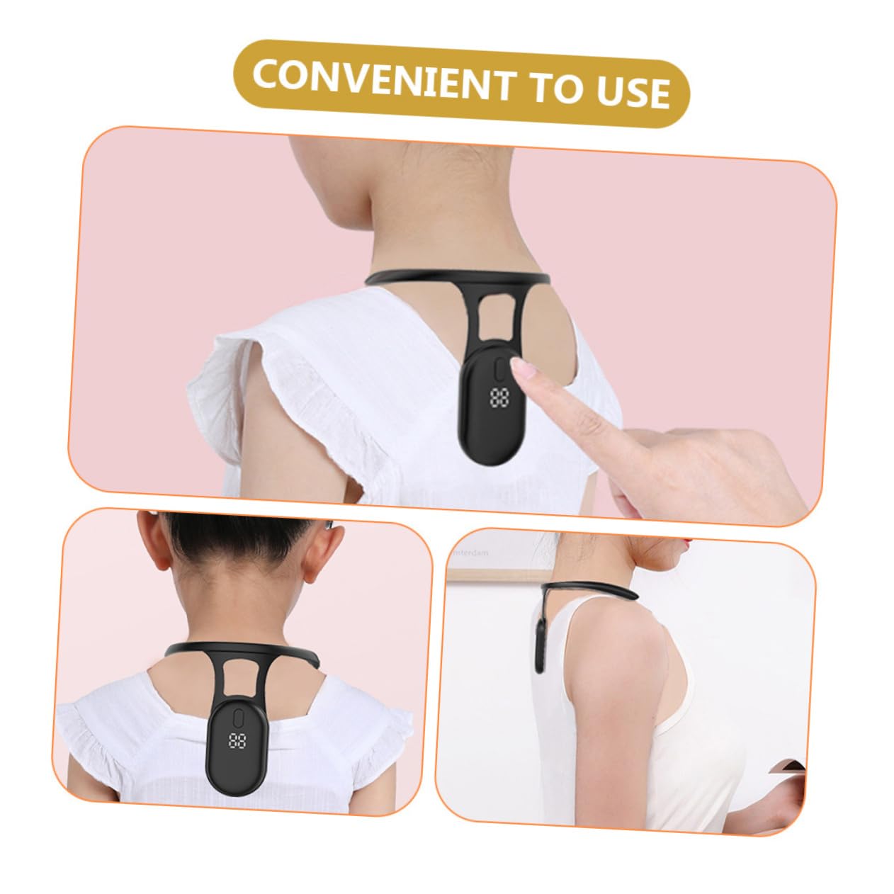 Smart Posture Corrector with Vibration Reminder - Neck-Worn Back Posture Trainer for Kids & Teens, V1107-CS-XSTBJZQ
